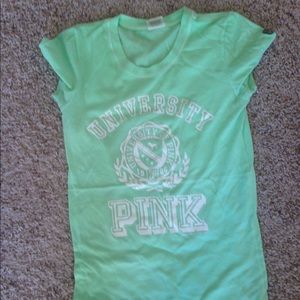 Green Victoria secret Pink Tee